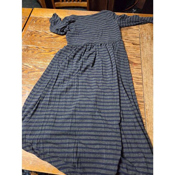 Hatch Maternity Phoebe Charcoap Melange Navy Striped Dress Size 2 (Medium) - Picture 4 of 5